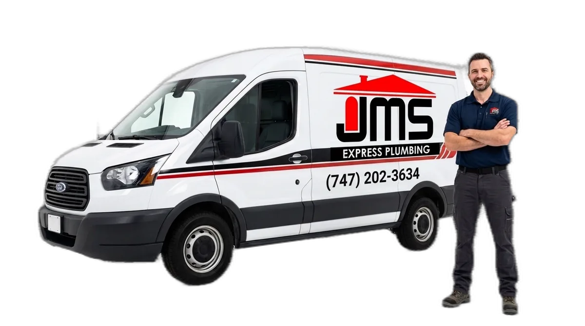 JMS Express Plumbing service van and licensed technician